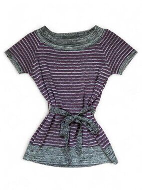 Vintage Y2K ALYX Purple Gray Striped Knit Belted Top Women’s Medium